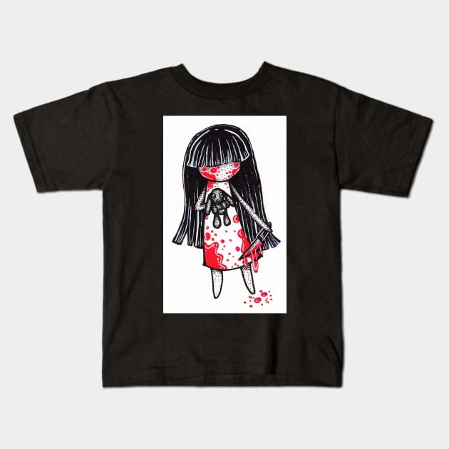 Goth Girl Kids T-Shirt by nannonthehermit